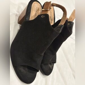 Croft & Barrow Women’s Black Open-Toe Slingback Block Heel Sandals 7.5 Ortholite